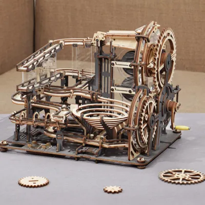 Obrázok produktu pre 3D drevené puzzle Marbled Night City, 294 dielikov a 10 oceľových guličiek, mechanický model, darček pre dospelých a tínedžerov