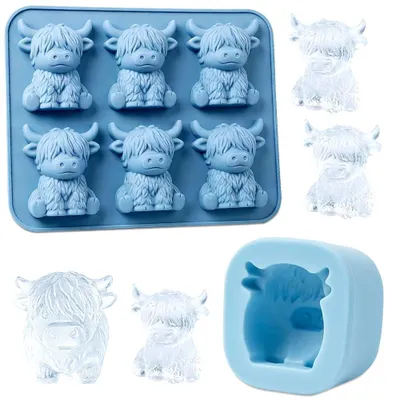 Eiswürfelform 3D Highland-Kuh, Silikon, 2 Stück