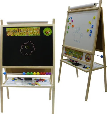 Obrázek produktu pro Dětská magnetická tabule 4v1 přírodní - výška 116 cm