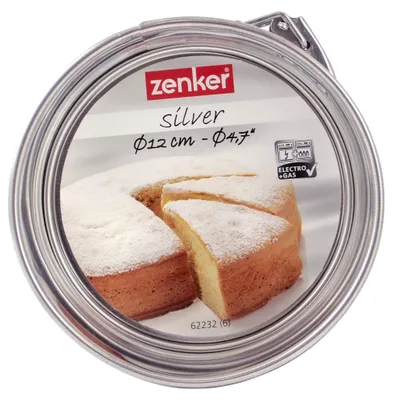 Produktbild von Mini-Kuchenform Zenker 62232 aus Weißblech, Ø 12 cm, Silber, Backform