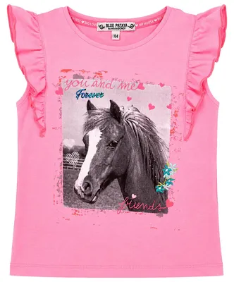 Produktbild von BONDI T-Shirt "Friends" mit Flügelärmel 36202 - Rosa | Mädchen Kurzarmshirt Größe: 110