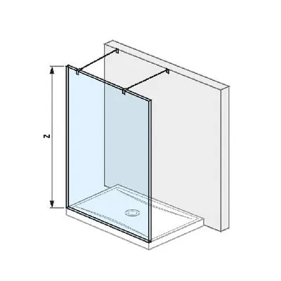 Zdjęcie produktu dla Jika Pure - Szklana ściana stała z dwoma rozpórkami, 1200x2000 mm, z wykończeniem Jika Perla Glass H2674200026681