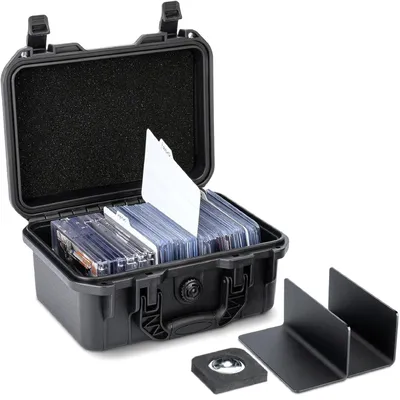 Image de Omgoods - Boîte de rangement pour cartes de visite, compartimentée - Étui rigide étanche pour cartes de visite