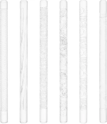 Produktbild von Famanu Acryl-Dehholz Set - 6 Stück - 165 cm - 3D Muster - Knetmasse Antihaftroller - 10 mm Durchmesser