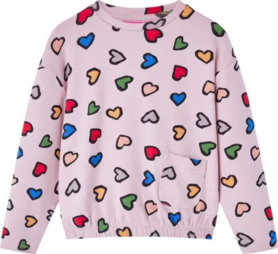 Produktbild von Kinder-Sweatshirt Rosa Gr. 104 mit Herzen und Tasche