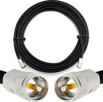 Produktbild von 50m PL259 auf PL259 RG214U CB Koaxialkabel UHF Stecker auf UHF Stecker RG214 Verlängerung 50 Ohm — für HAM CB Radio Antenne SWR-Messgerät Amateur Kurzwellen HF