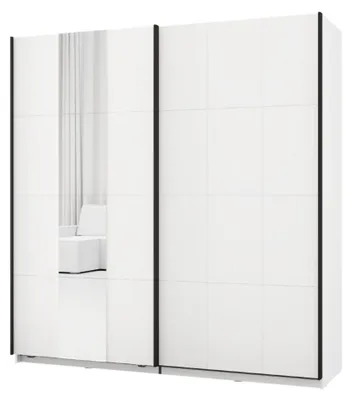 Produktbild von Asilah - Kleiderschrank 2 Türen, 195x205h cm Mattweiß, 2 Regale