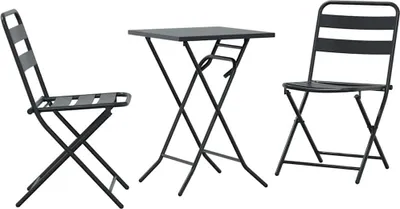 Immagine prodotto di Set da giardino VidaXL, 3 pezzi, acciaio antracite