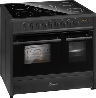 Produktbild von GURARI Elektro Standherd GCH E 912 DF BL Herd 90 cm Schwarz Range Cooker Glaskeramik Doppelbackofen