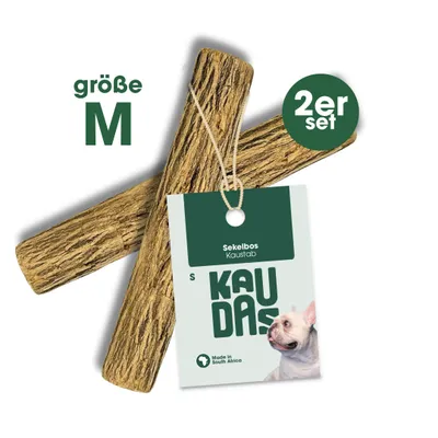 Produktbild von KAUDAS Sekelbos Kauholz Hund - 2× M naturbelassen & splitterfrei, zur Zahnpflege