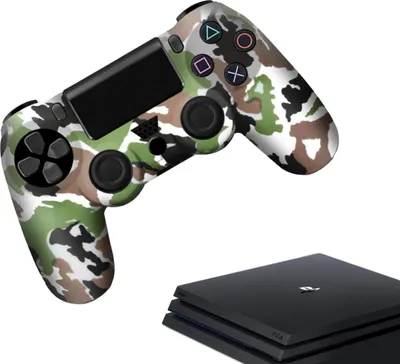 Immagine prodotto di Custodie e skin per PS4, PlayStation 4 - Custodia da gioco performante - Coperture con impugnatura morbida - Accessori per controller antiscivolo - Camo - Bianco/marrone