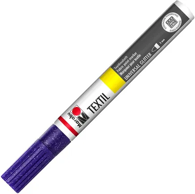Zdjęcie produktu dla Marker do tekstyliów Marabu Farba do tekstyliów brokatowa fioletowa