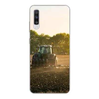 Produktbild von MuchoWow® Handyhülle Schutzhülle Hülle für Samsung Galaxy A70 Traktor - Vogel - Land Silikon Softcase Handy Hülle - Schutzhaube