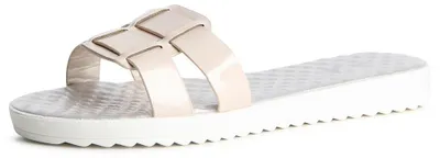 Produktbild von topschuhe24 850 Damen Plateau Sandalen Pantoletten, Farbe:Beige, Größe:38 EU