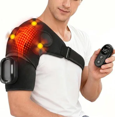 Produktbild von Schultermassagegerät mit Wärme – Heizkissen mit 5 Wärmestufen – Vibrationen mit 5 Modi