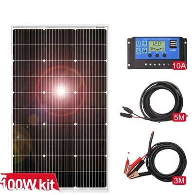 Obrázek produktu pro Sada solárních panelů, vodotěsná, monokrystalická, 100W sada