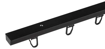 Produktbild von SN DECO - Objektschiene RS Set, 1 läufig, schwarz, 350 cm, vorgebohrt, Innenlauf, Vorhangschiene