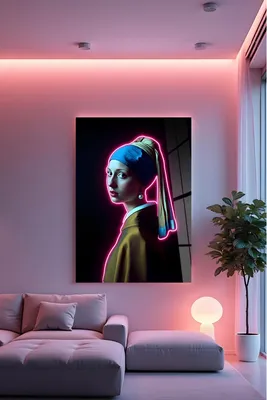 Produktbild von Wallity, Hhlneon0019 - 50 x 70, Dekorative Malerei aus gehärtetem Glas, Mehrfarbig, 100 % gehärtetes Glas, 50 x 70 cm