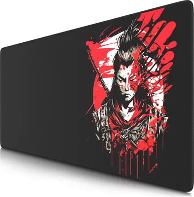 Produktbild von Titanwolf Gaming Mauspad XXL, 900 x 400 x 3 mm, Schreibtischunterlage, abwaschbar, rutschfeste Rückseite, Geschwindigkeit & Präzision, Samurai