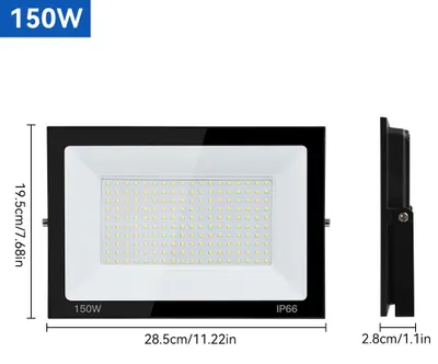 Obrázek produktu pro LED venkovní reflektor – nástěnné osvětlení pro venkovní použití – 150 W – 1 kus – teplá bílá barva – stupeň krytí IP66 – hliník – 220 V