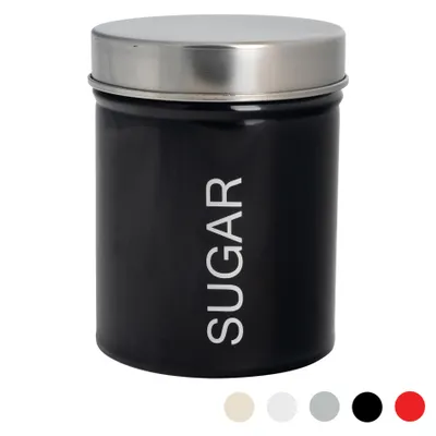 Produktbild von Harbour Housewares Moderne Zuckerdose - Stahl Küche Lagerung Caddy mit Gummidichtung - Schwarz