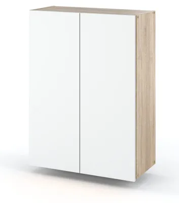 Obrázok produktu pre Závesná kúpeľňová skrinka 60 cm, dub Sonoma, matne biela