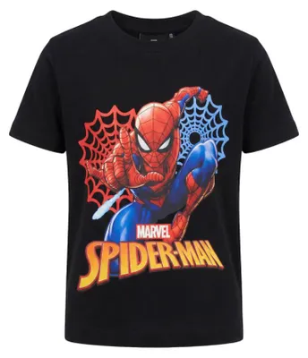 Produktbild von Marvel Spiderman Kinder Jungen T-Shirt Kurzarm Shirt 100% Baumwolle - 128, Schwarz