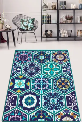 Produktbild von Conceptum Hypnose, Mosaic- Mosaic Djt   CHL, Bunt, Kurzflorteppiche, 80 x 140 cm, 50% Samtgewebe / 50% Polyester