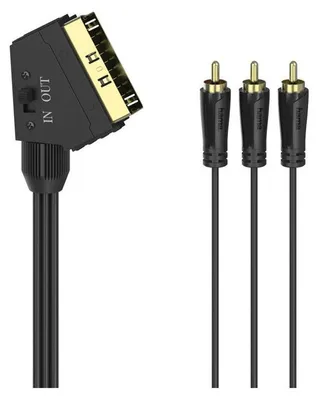 Obrázok produktu pre HAMA Video-kbel Scart-St. - 3 Cinch-St. (Video/Stereo) * 1,5m SCART-VIDEO-KBEL 1,5M 43178