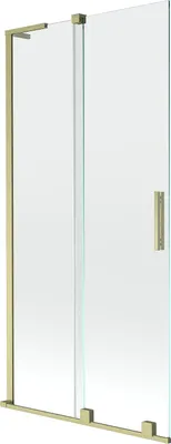 Image de Mexen Velar L paroi de baignoire 2 volets coulissants 90 x 150 cm, transparent, or brossé - 896-090-003-01-55