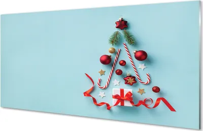 Produktbild von Glasbilder 120x60 Wandkunst Geschenk kugeln Süßigkeiten Dekorationen