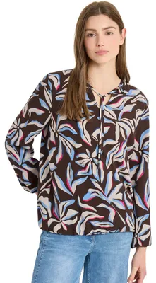 Productafbeelding van Cecil langarmblouse met bloemenprint, kleur: macchiato bruin, maat: S