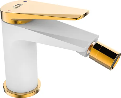 Produktbild von Mischbatterie Für Bidet Standbatterie Mit Stopfen Weissgold