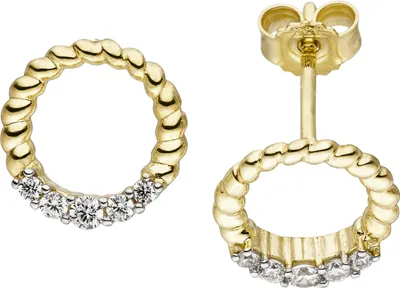 Produktbild von Ohrstecker 333 Gold Gelbgold 10 Zirkonia Ohrringe Goldohrringe