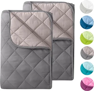 A collage of quilted blankets and color swatches.