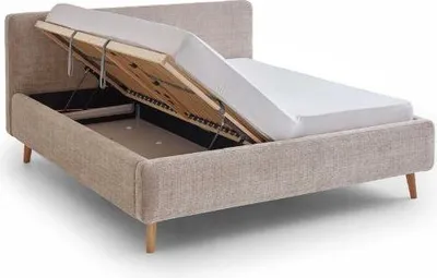 Produktbild von Doppelbett Younes 160x200cm mit Stauraum - beige
