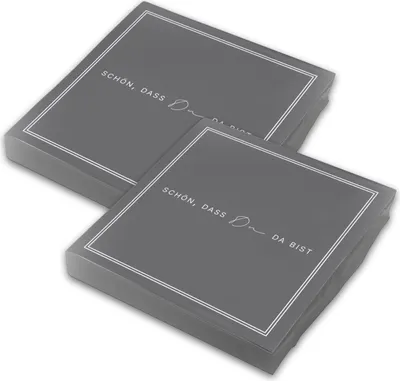 Produktbild von ITENGA 40x Servietten Schön dass du da bist V3 grau