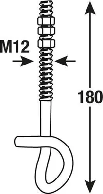 Immagine prodotto di Ganci per altalena Connex M12x180, 2 pezzi, VZ - Dy270544