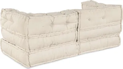 Zdjęcie produktu dla vidaXL Modułowa sofa, 2 sztuki, tkanina, kolor kremowy, wymiary: 140 x 70 x 56 cm