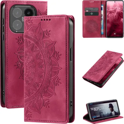Produktbild von Mandala Handyhülle für Xiaomi 15T RFID Schutz Klapphülle Case Cover Design Schutzhülle Farbe: Magenta