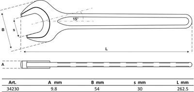 Obrázok produktu pre BGS technic Single Open End Spanner, 338 g