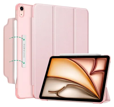 Produktbild von Fintie Hülle für iPad Air 11 Zoll (M4/M3/M2, 2026/2025/2024), iPad Air 5/4 Gen Case (10,9 Zoll, 2022/2020) - [Magnetverschluss] Leichte Standhülle mit Durchscheinend Mattierter Rückseite, Roségold
