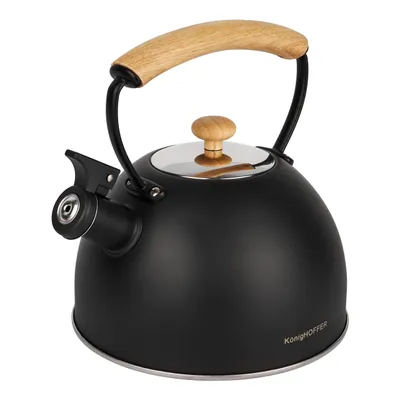 Produktbild von Wasserkessel Flötenkessel Edelstahl Teekessel Schwarz KONIGHOFFER Morena 2,3 l