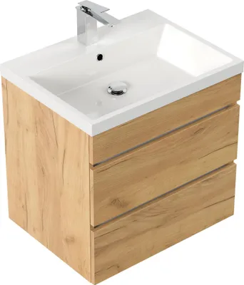 Produktbild von Badmöbel Waschplatz "Fellini 60" Eiche Gold