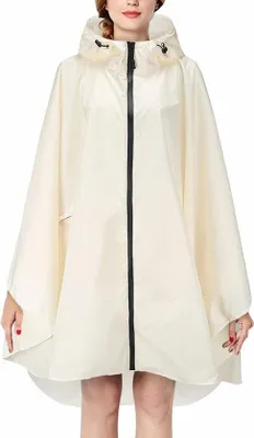 Produktbild von Famanu Regenjacke für Damen und Herren - Wasserabweisend, leicht, mit Kapuze - Beige