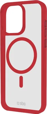 Produktbild von SBS Case für iPhone 16 mit farbigen Rändern, kompatibel mit MagSafe Aufladung, Red