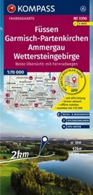 Obrázek produktu pro KOMPASS Cyklomapa 3350 Füssen, Garmisch-Partenkirchen, Ammergau, Wettersteingebirge 1:70 000