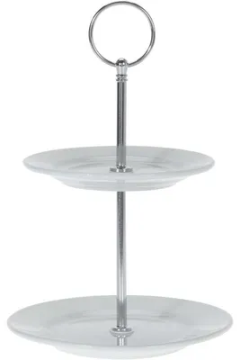 Produktbild von Excellent Houseware Etagere - 2 Schichten - Porzellan - 13 cm