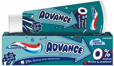 Obrázok produktu pre Aquafresh Advance Zubná pasta pre deti vo veku 9–12 rokov, 75 ml
