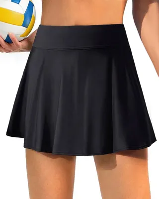 Produktbild von Aqua Eve Damen Schwimmrock Bauchkontrolle Badeanzug Rock Hohe Taille Badeanzug H